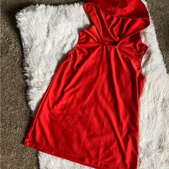 Revolution Dancewear 4 Piece Costume Black Vest Red Top Animal Print Pants Tie - Picture 4 of 16